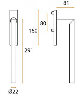 Poignée double de manœuvre dirigent carrée technique
