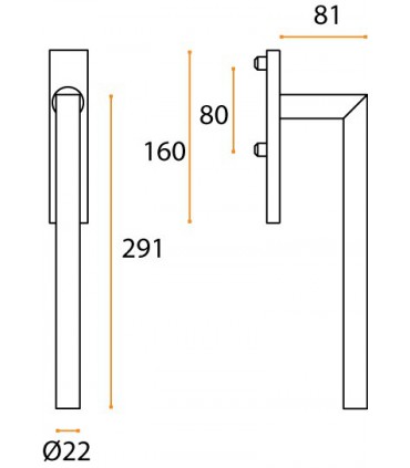 Poignée double de manœuvre dirigent carrée technique