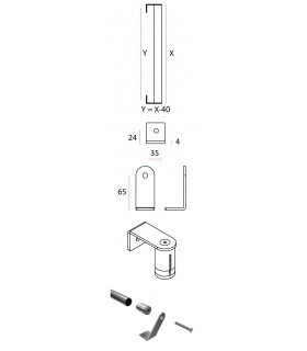 Poignée modulaire série Easy flat droit technique