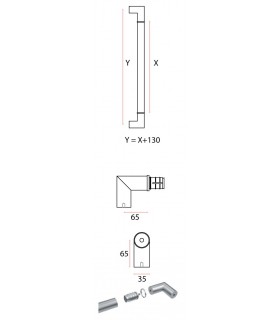 Poignée modulaire série Easy round angulaire 90° technique