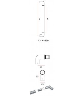 Poignée modulaire série Easy round coudée 90° technique