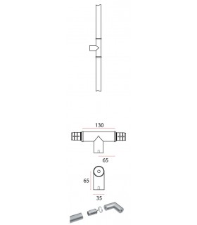 Poignée modulaire série Easy round intermédiaire en T technique