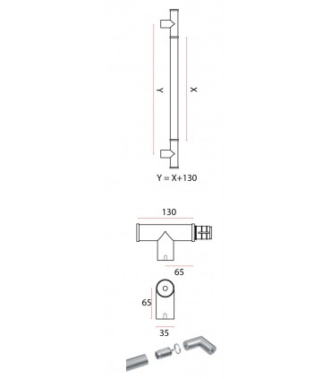 Poignée modulaire série Easy round extrémité en T technique