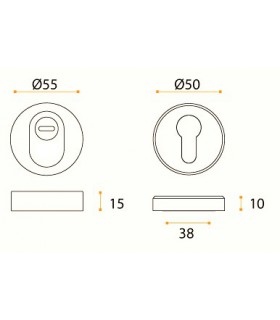 Rosace de protection ronde double en inox aisi 316 Rosace de protection ronde double en inox aisi 316