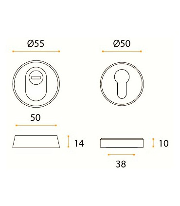 Rosace de protection ronde double inox aisi 316
