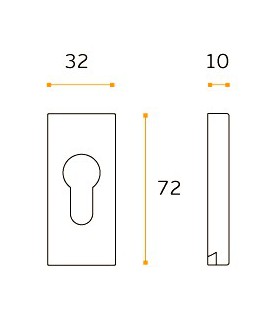 Rosace de protection rectangulaire inox 316 Rosace de protection rectangulaire inox 316