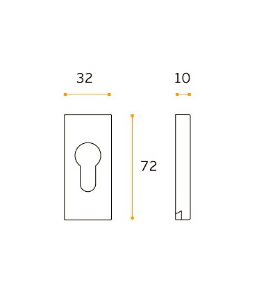 Rosace de protection rectangulaire inox 316