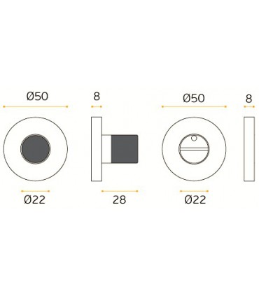 Rosace a condamnation avec bouton silicone noir