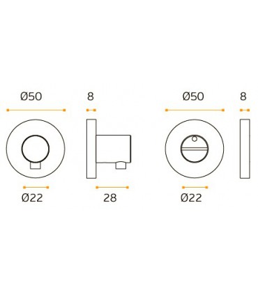 Rosace a condamnation bouton Pin B6