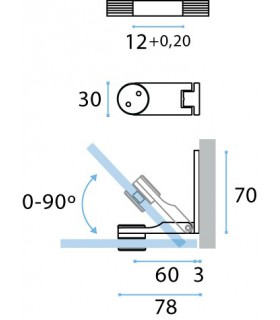 Charnière inox verre / verre