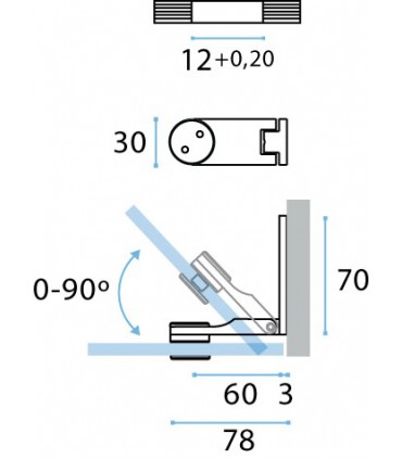 Charnière inox verre / verre