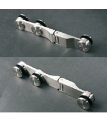 Charnière inox ouverture à 90° verre sur verre