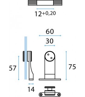 Support de fixation en inox pour volume en verre