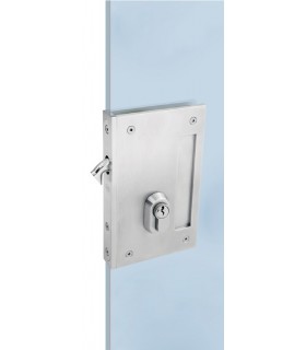 Serrure à crochet pour porte coulissante en verre