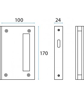 Gâche pour serrure à crochet pour porte coulissante en verre