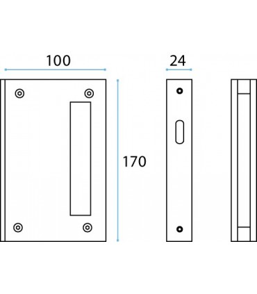 Gâche pour serrure à crochet pour porte coulissante en verre