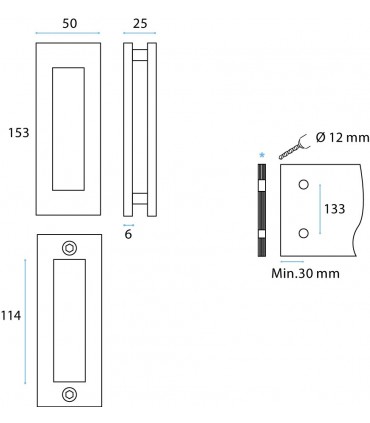 Poignée série Plane