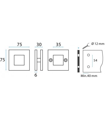 Poignée série Plane carrée