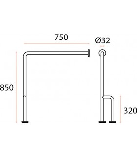 Barre d'appuie sur mur et sol Barre d'appuie sur mur et sol