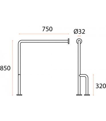 Barre d'appuie sur mur et sol