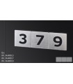 Chiffre noir sur plaque inox de 75 mm