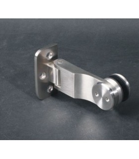 Charnière inox ouverture à 90° mur sur verre