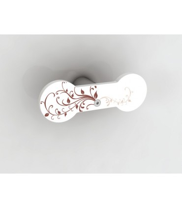 Patère porte peignoir Button floral 2 double