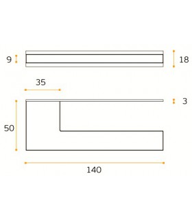 Paire de poignée sur plaque rectangulaire série Slim