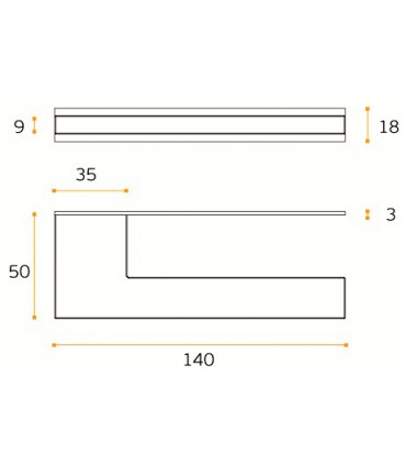 Paire de poignée sur plaque rectangulaire série Slim