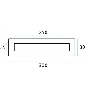 Entrée de boite à lettre 300 x 80 mm ouverture intérieure sur ressort