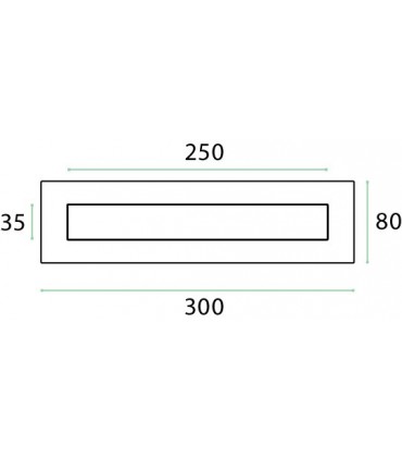 Entrée de boite à lettre 300 x 80 mm ouverture intérieure sur ressort