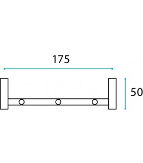 Patère triple en inox série Fine Patère triple en inox série Fine