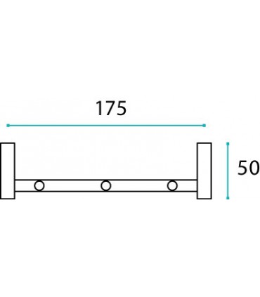 Patère triple en inox série Fine