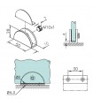 Support demi rond pour verre ép.6 à 8 mm Support demi rond pour verre ép.6 à 8 mm