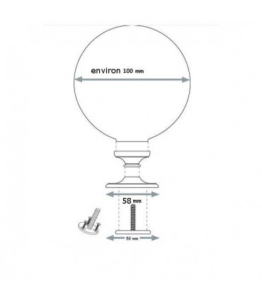 Boule départ de rampe d'escalier biseaux en cristal ciselé main