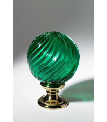 Boule départ de rampe d'escalier Torsades vert
