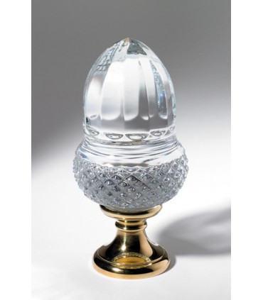 Boule départ de rampe d'escalier en cristal plein forme Gland diamant biseau