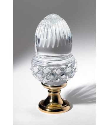 Boule départ de rampe d'escalier en cristal plein forme Gland nid d'abeille et biseau