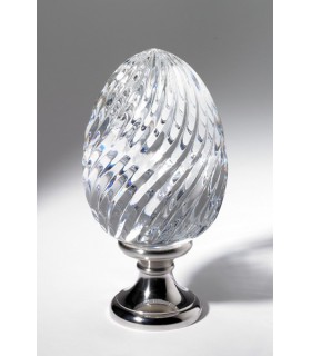 Oeuf départ de rampe d'escalier en cristal plein forme torsades Oeuf départ de rampe d'escalier en cristal plein forme torsades