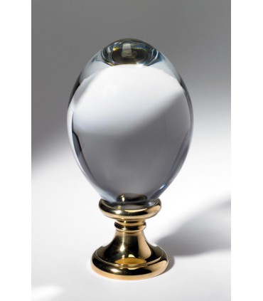 Oeuf départ de rampe d'escalier en cristal plein forme unie lisse