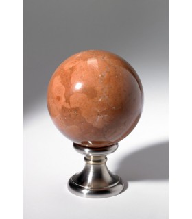 Boule départ de rampe d'escalier en Marbre brun  Boule départ de rampe d'escalier en Marbre brun