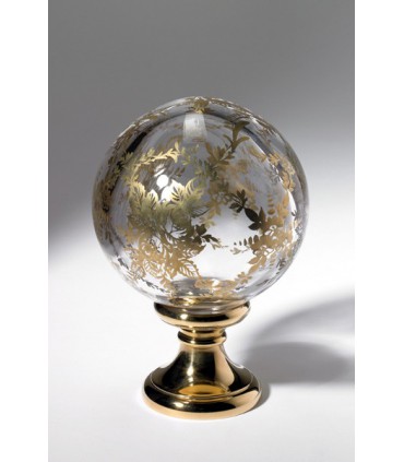 Boule départ de rampe d'escalier Décorée en cristal soufflé