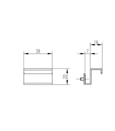Poignée tirette pour porte en verre épaisseur maxi 6 mm
