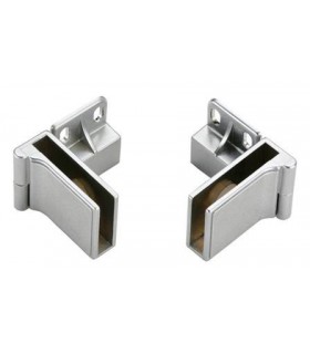Charnière haute ou basse à blocage pour porte en verre d'épaisseur maxi 6 mm Charnière haute ou basse à blocage pour porte en verre d'épaisseur maxi 6 mm
