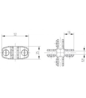 Connecteur quatre volumes de verre à 90° et 180° Connecteur quatre volumes de verre à 90° et 180°
