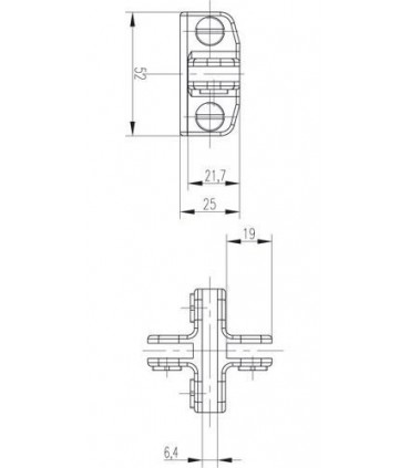Connecteur quatre volumes de verre à 90° et 180°