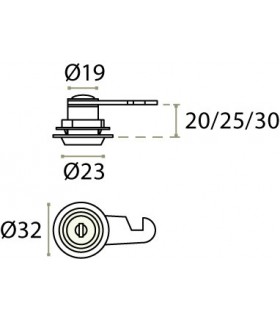 Serrure batteuse à cylindre amovible avec enjoliveur rond Serrure batteuse à cylindre amovible avec enjoliveur rond