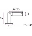 Fixation haute ou basse orientable pour câble Ø 3 mm Fixation haute ou basse orientable pour câble Ø 3 mm
