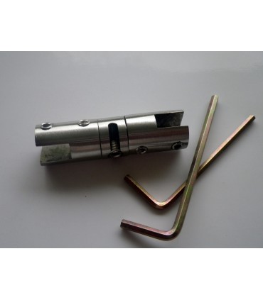 Support double pivotant en inox pour étagère en verre