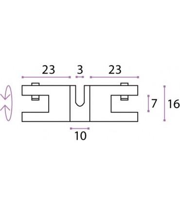 Support double pivotant en inox pour étagère en verre